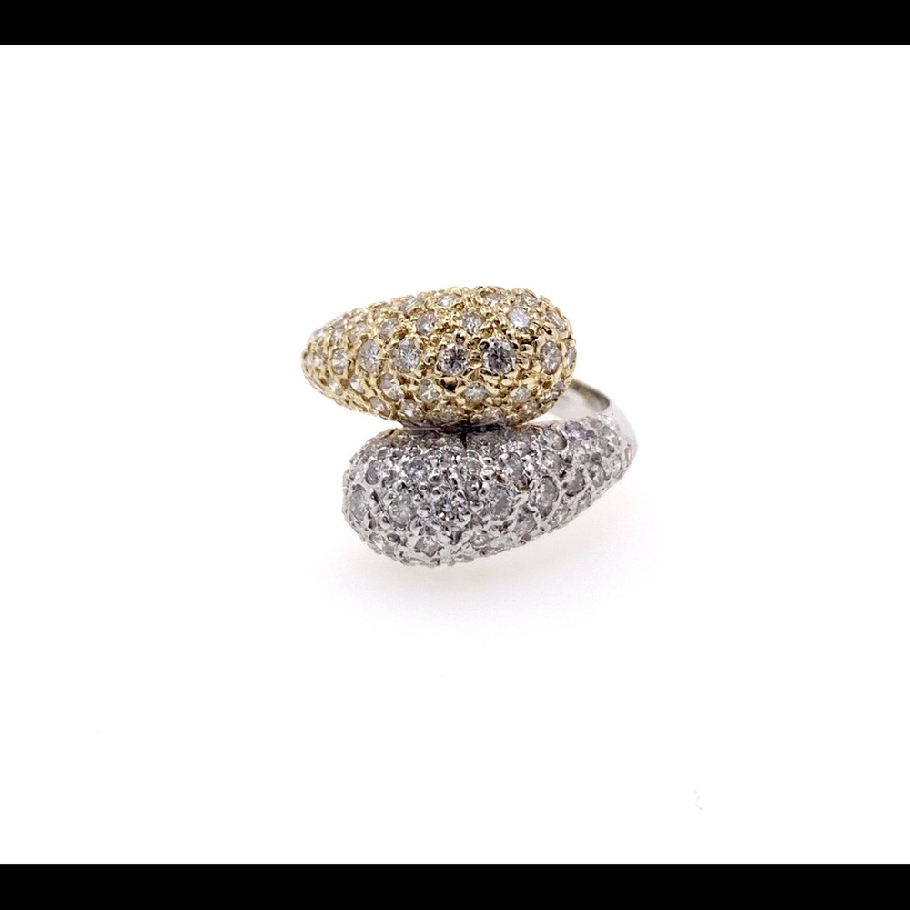 14k Two Toned Gold And Diamonds Ladies Ring